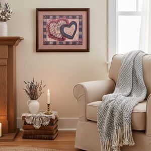 "Love is Homemade" Framed Country Folk Art by Penny Lane – Ready to Hang